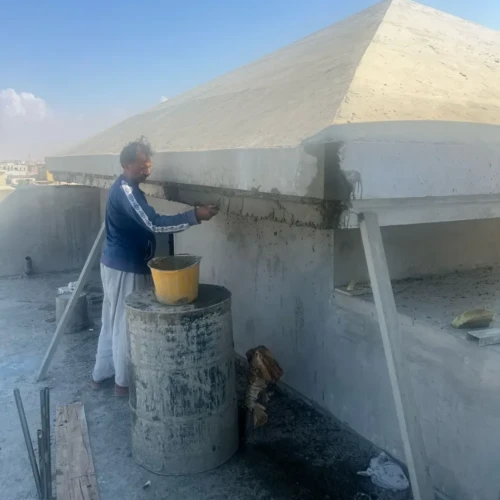 Roof edge repair and waterproofing on a Dubai villa